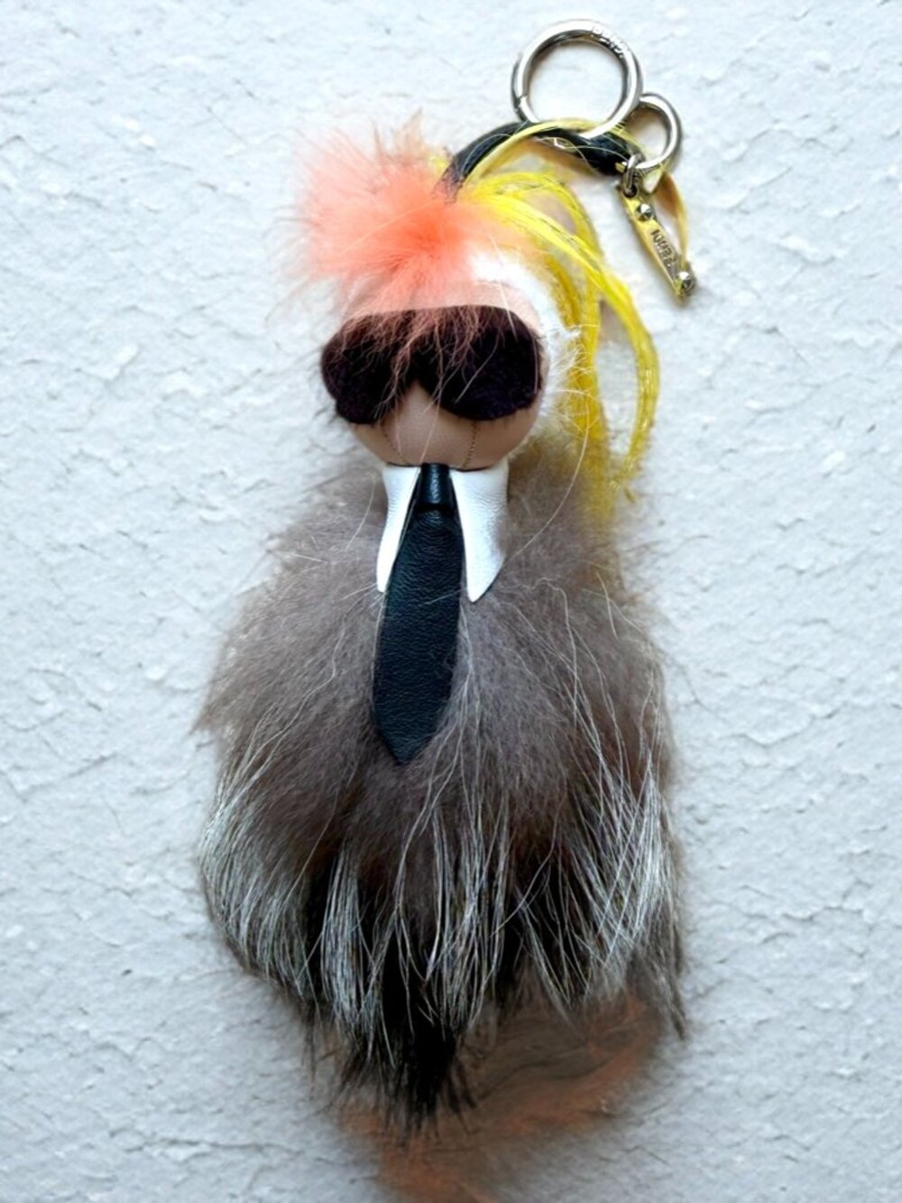 Fendi Multicolor Karl Lagerfeld Karlito Mink Fox Fur Bag Charm